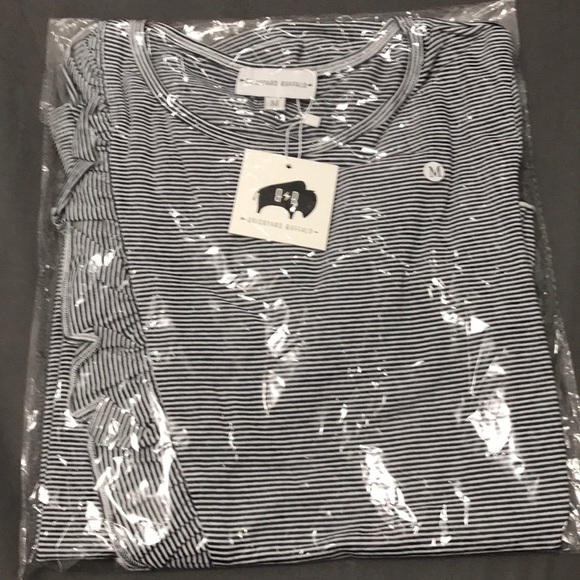 Black Striped Ruffle Top - Picture 5 of 5